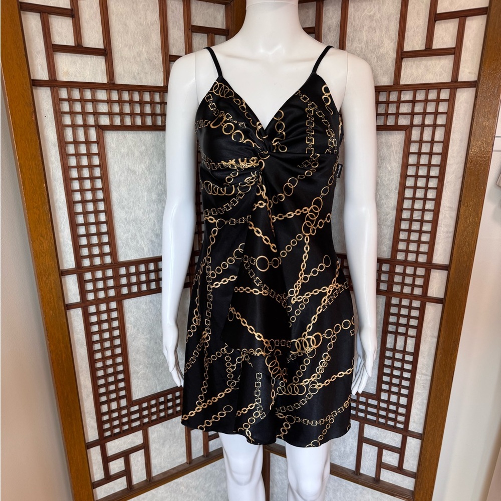 Vintage Arbigi-style Italian chain detail slip dress size 0-2